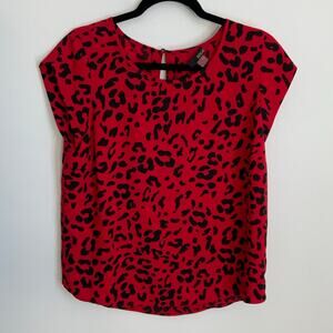 Renuar Red and black‎ blouse size medium